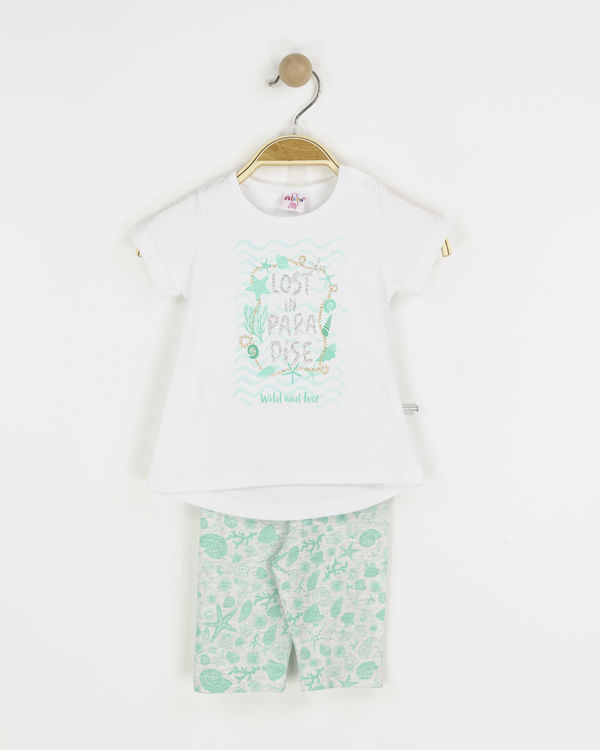 Picture of C1602 GIRLS TWO-PIECE SET WITH LEGGINGS IN COTTON